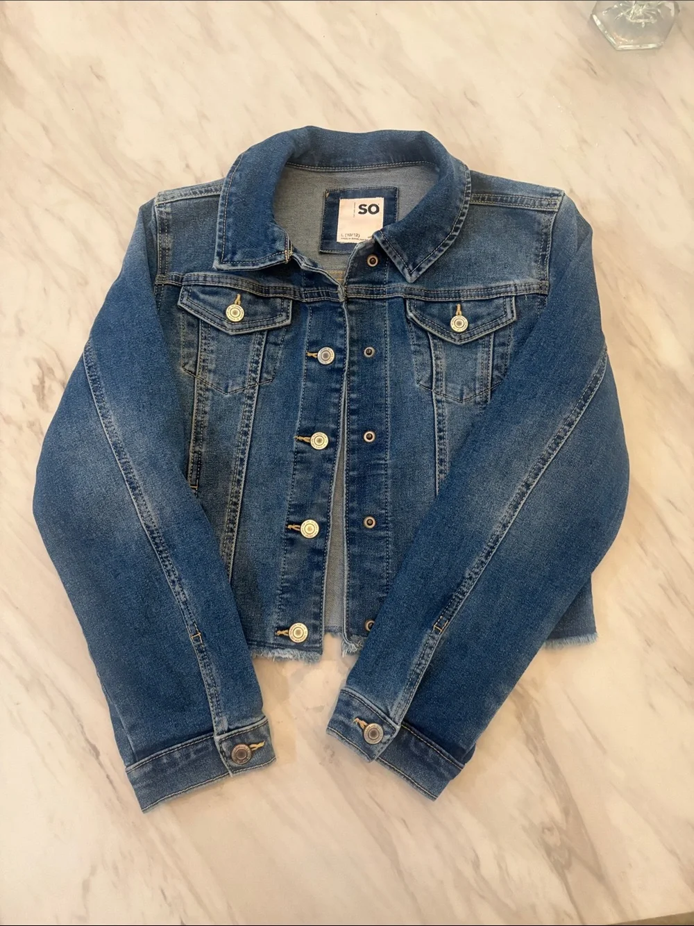 SO Kids Medium Blue Denim Jacket with Button Front